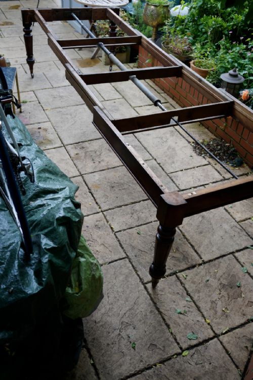 1830S MAHOGANY EXTENDING WINDOUT DINING TABLE BASE WITH VERY UNUSUAL WINDING MECHANISM - ADDITIONAL PHOTO 5