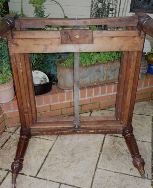 1830S MAHOGANY EXTENDING WINDOUT DINING TABLE BASE WITH VERY UNUSUAL WINDING MECHANISM - ADDITIONAL PHOTO 7