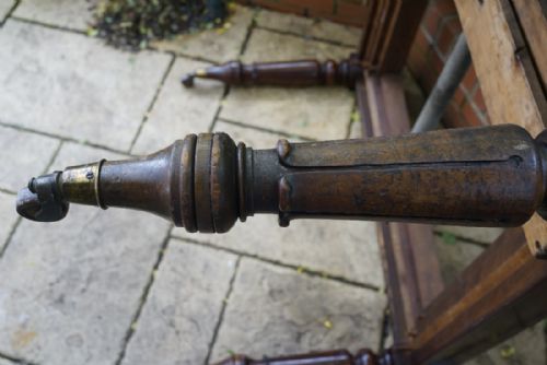 1830S MAHOGANY EXTENDING WINDOUT DINING TABLE BASE WITH VERY UNUSUAL WINDING MECHANISM - ADDITIONAL PHOTO 8