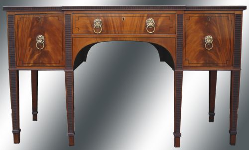 mahogany breakfront sideboard with one piece solid top - CATEGORY: ANTIQUE SIDEBOARDS - DATED REGENCY