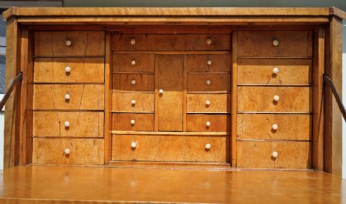 satin birch escritoire - CATEGORY: ANTIQUE BUREAU - DATED 19TH CENTURY