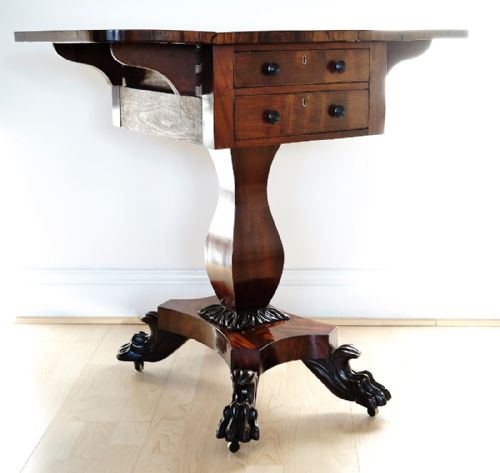 A FINE QUALITY MAHOGANY WORK TABLE - ADDITIONAL PHOTO 2