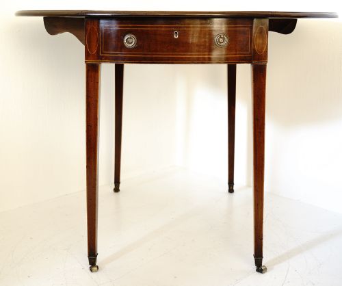 EXTREMELY ATTRACTIVE GEORGIAN FINELY FIGURED MAHOGANY PEMBROKE - ADDITIONAL PHOTO 3
