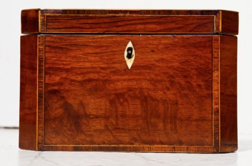 unusual partridge and kingwood banded tea caddy 1790s - CATEGORY: ANTIQUE BOXES - DATED 19TH CENTURY