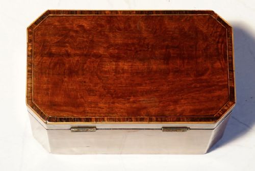 UNUSUAL PARTRIDGE AND KINGWOOD BANDED TEA CADDY 1790S - ADDITIONAL PHOTO 5