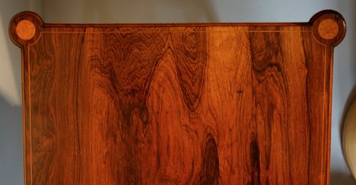 VICTORIAN EDWARDIAN ROSEWOOD AND BOXWOOD INLAID TWOTIER OCCASIONAL TABLE OF UNUSUAL DESIGN BEAUTIFULLY - ADDITIONAL PHOTO 4