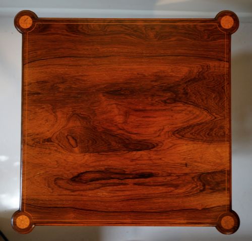 VICTORIAN EDWARDIAN ROSEWOOD AND BOXWOOD INLAID TWOTIER OCCASIONAL TABLE OF UNUSUAL DESIGN BEAUTIFULLY - ADDITIONAL PHOTO 7