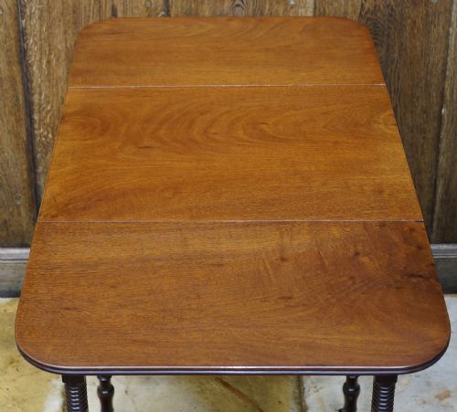 MAHOGANY TWO DRAWER OCCASIONAL TABLE WITH SOLID EBONY HANDLES - ADDITIONAL PHOTO 10