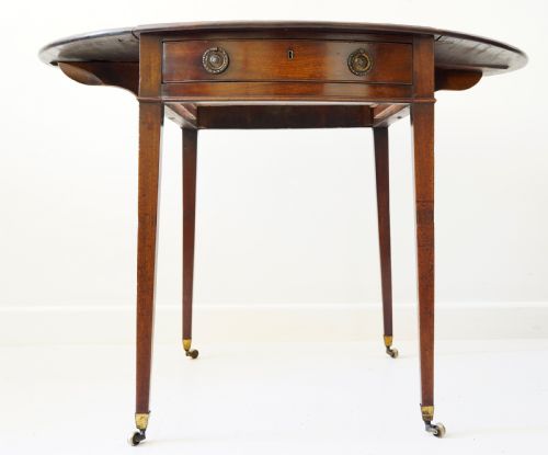 FINE 1780S GEORGIAN MAHOGANY OVAL PEMBROKE TABLE IN LOVELY ORIGINAL CONDITION - ADDITIONAL PHOTO 8