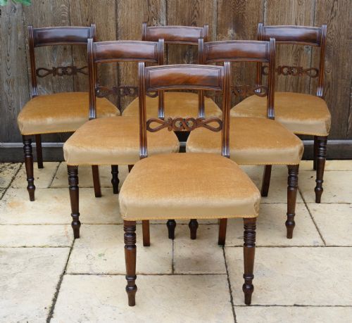 set of 6 late georgian dining chairs in very good condition - CATEGORY: ANTIQUE CHAIRS - DATED GEORGIAN