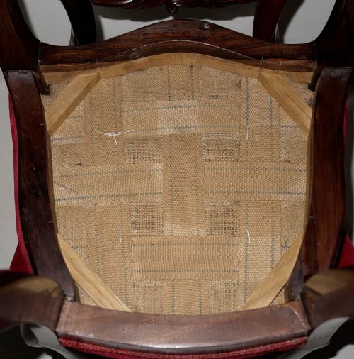 SET OF SIX VICTORIAN SOLID ROSEWOOD DINING CHAIRS WITH FINELY CARVED DETAIL SUPPORTED - ADDITIONAL PHOTO 4