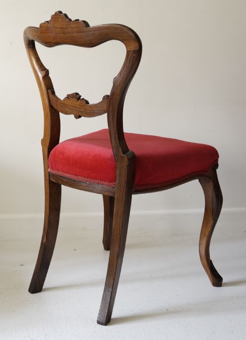 SET OF SIX VICTORIAN SOLID ROSEWOOD DINING CHAIRS WITH FINELY CARVED DETAIL SUPPORTED - ADDITIONAL PHOTO 6