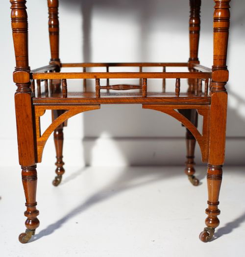 A HEALS OCTAGONAL SOLID AND WELL FIGURED WALNUT WINDOWCENTER TABLE CIRCA 1880S - ADDITIONAL PHOTO 5