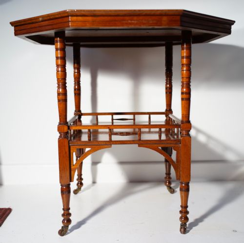 a heals octagonal solid and well figured walnut windowcenter table circa 1880s - CATEGORY: ANTIQUE TABLES - DATED VICTORIAN