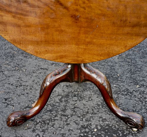 GEORGIAN SOLID MAHOGANY TRIPOD TABLE WITH ONEPIECE TOP W92CM X D92CM - ADDITIONAL PHOTO 6