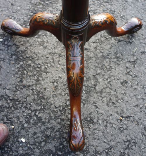 GEORGIAN SOLID MAHOGANY TRIPOD TABLE WITH ONEPIECE TOP W92CM X D92CM - ADDITIONAL PHOTO 7