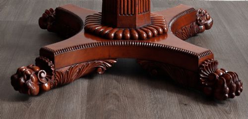 A FINE QUALITY CIRCULAR SOLID PADOUK ANGLOINDIAN PLATFORM BASE DINING CENTRE TABLE - ADDITIONAL PHOTO 4