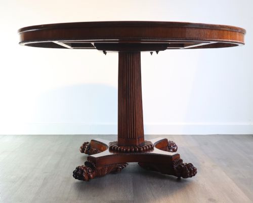 A FINE QUALITY CIRCULAR SOLID PADOUK ANGLOINDIAN PLATFORM BASE DINING CENTRE TABLE - ADDITIONAL PHOTO 7