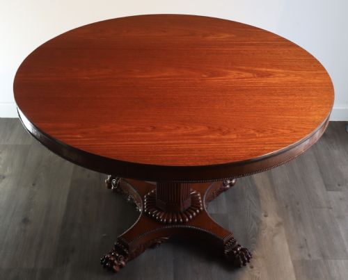 a fine quality circular solid padouk angloindian platform base dining centre table - CATEGORY: ANTIQUE TABLES - DATED 19TH CENTURY