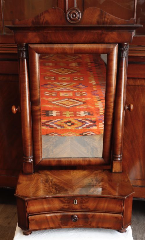 MAHOGANY SWIVEL MIRROR SUPPORTED - ADDITIONAL PHOTO 1