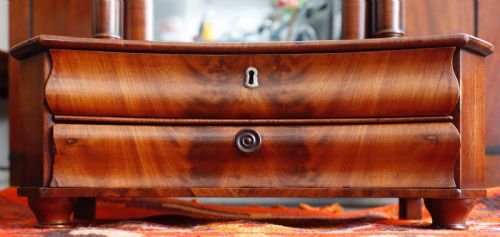 MAHOGANY SWIVEL MIRROR SUPPORTED - ADDITIONAL PHOTO 3