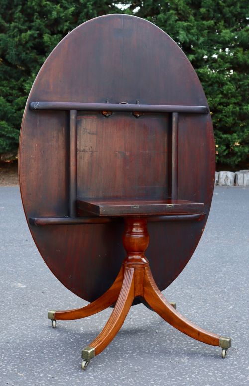 GEORGIAN 1790S MAHOGANY OVAL TILT TOP DINING TABLE - ADDITIONAL PHOTO 6