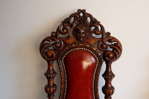 VICTORIAN HEAVILY OAK CARVED OAK SINGLE CHAIRS - ADDITIONAL PHOTO 1