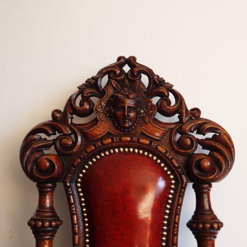 VICTORIAN HEAVILY OAK CARVED OAK SINGLE CHAIRS - ADDITIONAL PHOTO 2