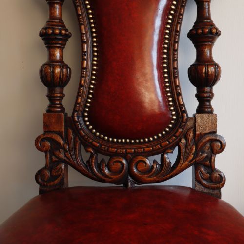 VICTORIAN HEAVILY OAK CARVED OAK SINGLE CHAIRS - ADDITIONAL PHOTO 3