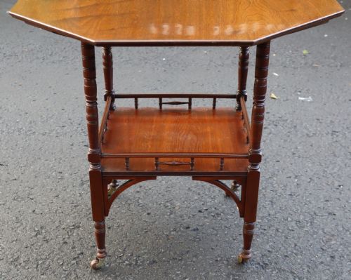 WALNUT OCTAGONAL OCCASIONAL TABLE CIRCA 1890S - ADDITIONAL PHOTO 3