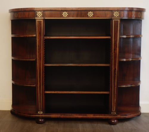 REGENCY ROSEWOOD BRASS INLAID BOOKCASE - ADDITIONAL PHOTO 2