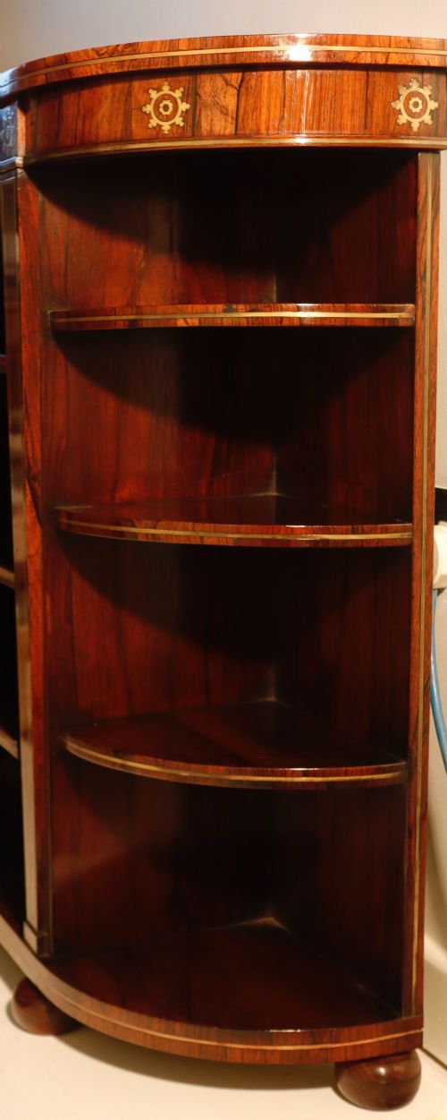 REGENCY ROSEWOOD BRASS INLAID BOOKCASE - ADDITIONAL PHOTO 6