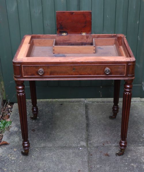 ANTIQUE MAHOGANY CHAMBER WRITING TABLE GILLOWS - ADDITIONAL PHOTO 2