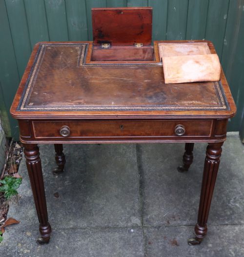 ANTIQUE MAHOGANY CHAMBER WRITING TABLE GILLOWS - ADDITIONAL PHOTO 5