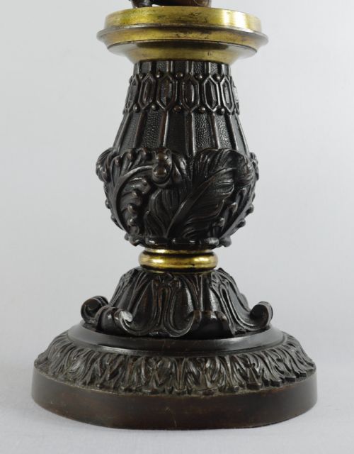 ANTIQUE FRENCH ORMOLU PATINATED BRONZE CHERUB TABLE LAMP - ADDITIONAL PHOTO 5