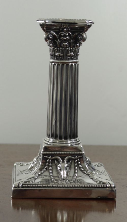 antique solid silver candle stick - CATEGORY: ANTIQUE SILVER - DATED VICTORIAN