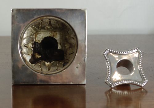 ANTIQUE SOLID SILVER CANDLE STICK - ADDITIONAL PHOTO 2