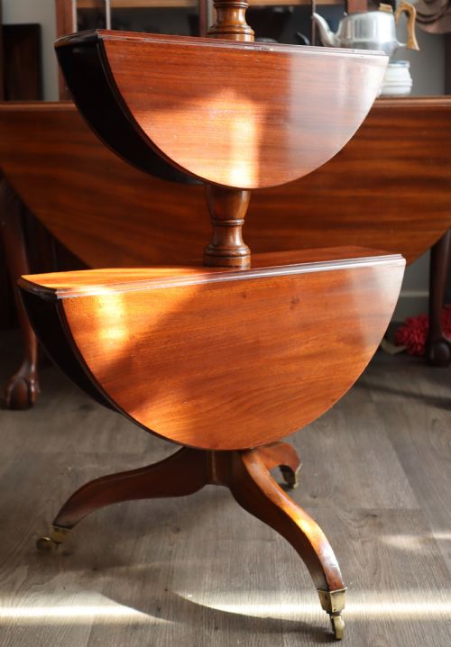 ANTIQUE MAHOGANY THREE TIER DUMB WAITER CIRCA 1820S - ADDITIONAL PHOTO 5