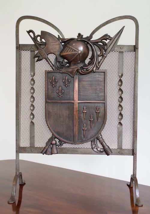antique fire screen - CATEGORY: ANTIQUE FIREPLACES - DATED 1930
