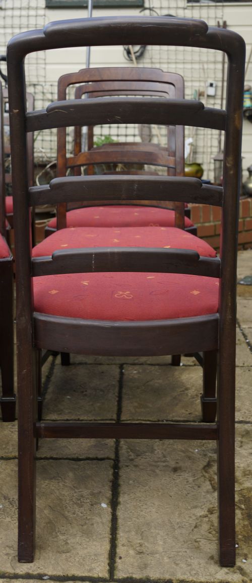 SET OF 8 SINGLE MAHOGANY DINING CHAIRS - ADDITIONAL PHOTO 4