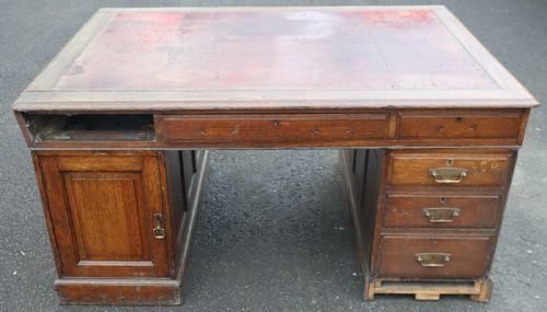 antique oak partners desk - CATEGORY: ANTIQUE DESKS - DATED 1910