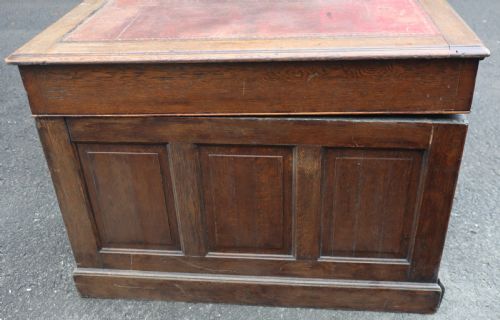 ANTIQUE OAK PARTNERS DESK - ADDITIONAL PHOTO 2