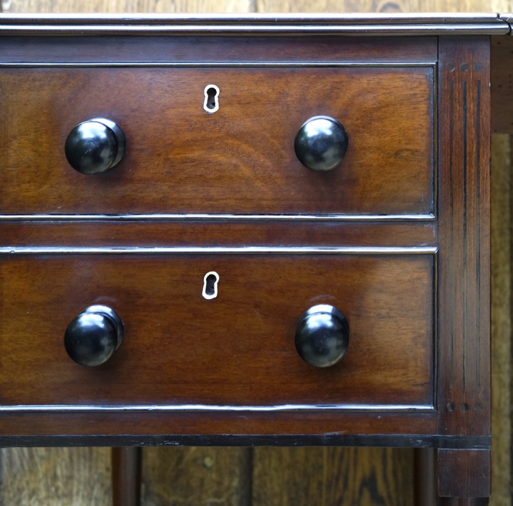 Mahogany two drawer occasional table with solid ebony handles View IV