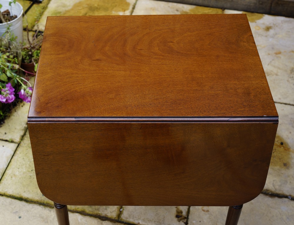 Mahogany two drawer occasional table with solid ebony handles View V