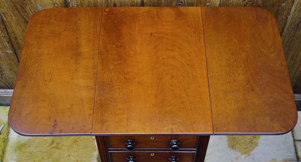 Mahogany two drawer occasional table with solid ebony handles View VII