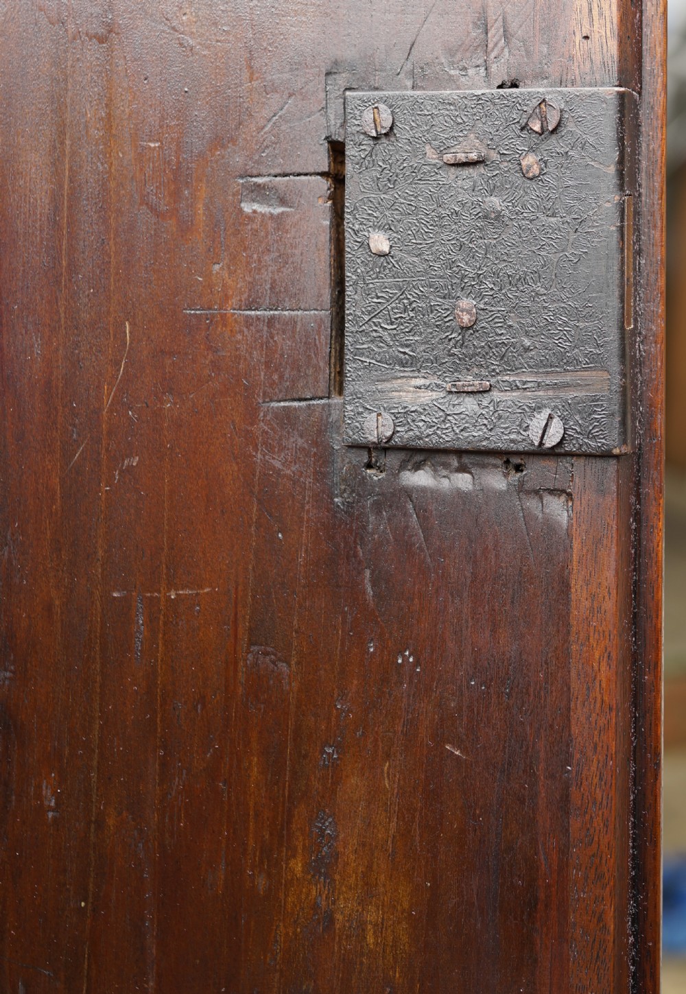 1790's Mahogany inlaid Sheraton bow fronted collector’s corner cupboard View II