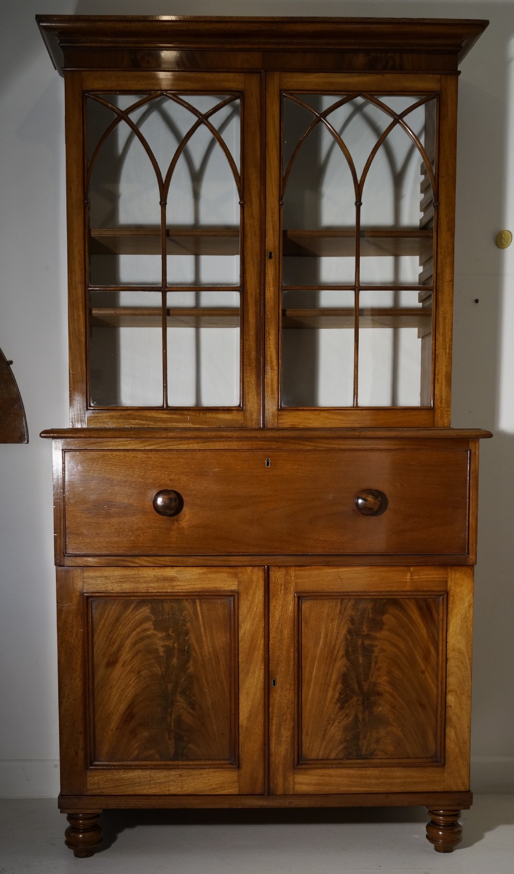 Extremely good quality Mahogany secretaire bookcase of small dimensions in excellent condition  View III