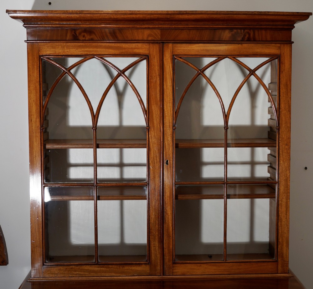 Extremely good quality Mahogany secretaire bookcase of small dimensions in excellent condition  View IV