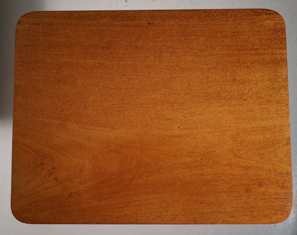 Mahogany tilt top tripod table with boxwood stringing to legs in excellent condition View II