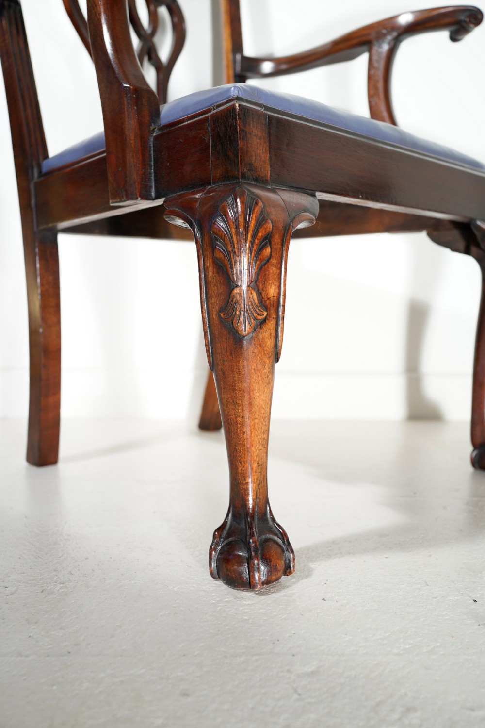 A good Chippendale style finely carved mahogany armchair in excellent condition View IV